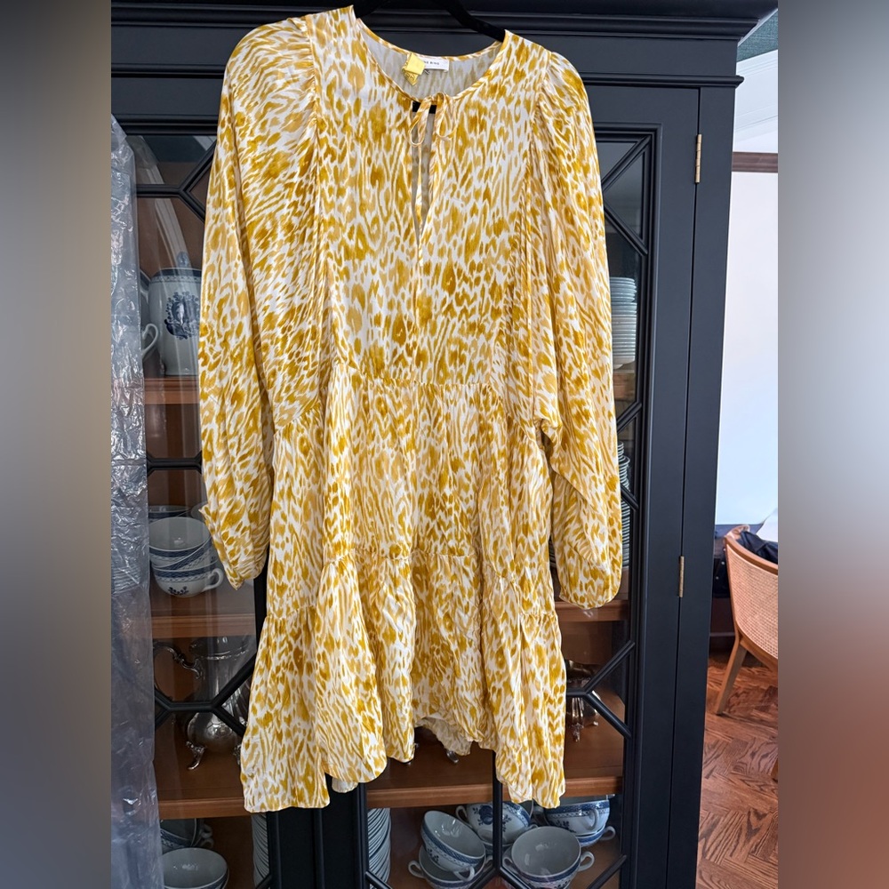 Anine Bing Yellow and White Patterned dress